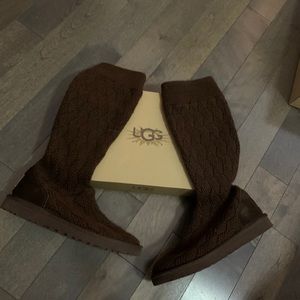 UGG Classic Tall Marquis knit boots